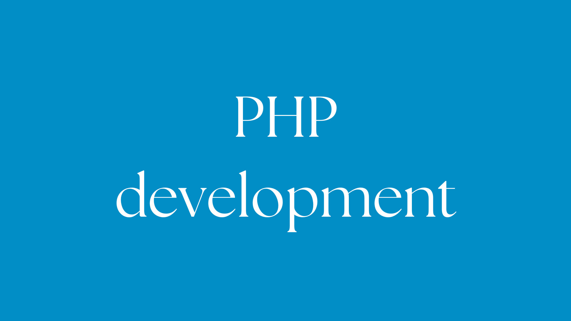 PHPdevelopment